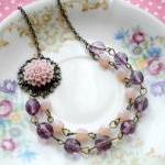 Purple Flower Cabochon Neck..