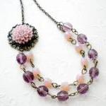 Purple Flower Cabochon Neck..