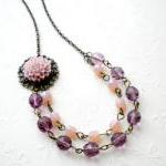 Purple Flower Cabochon Neck..