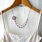 Purple Flower Cabochon Neck..