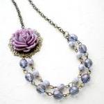 Bib Necklace - Purple Flow..