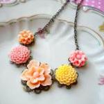 Flower Necklace - Peach Yel..
