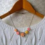 Flower Necklace - Peach Yel..