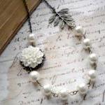 Bridal Necklace - White Gla..