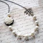 Bridal Necklace - White Gla..