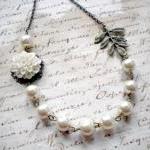 Bridal Necklace - White Gla..